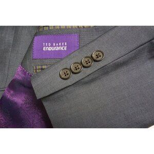 Ted Baker Jim CT Blue Mohair Blend 2 Pc Suit Jacket Pants Sz 44R